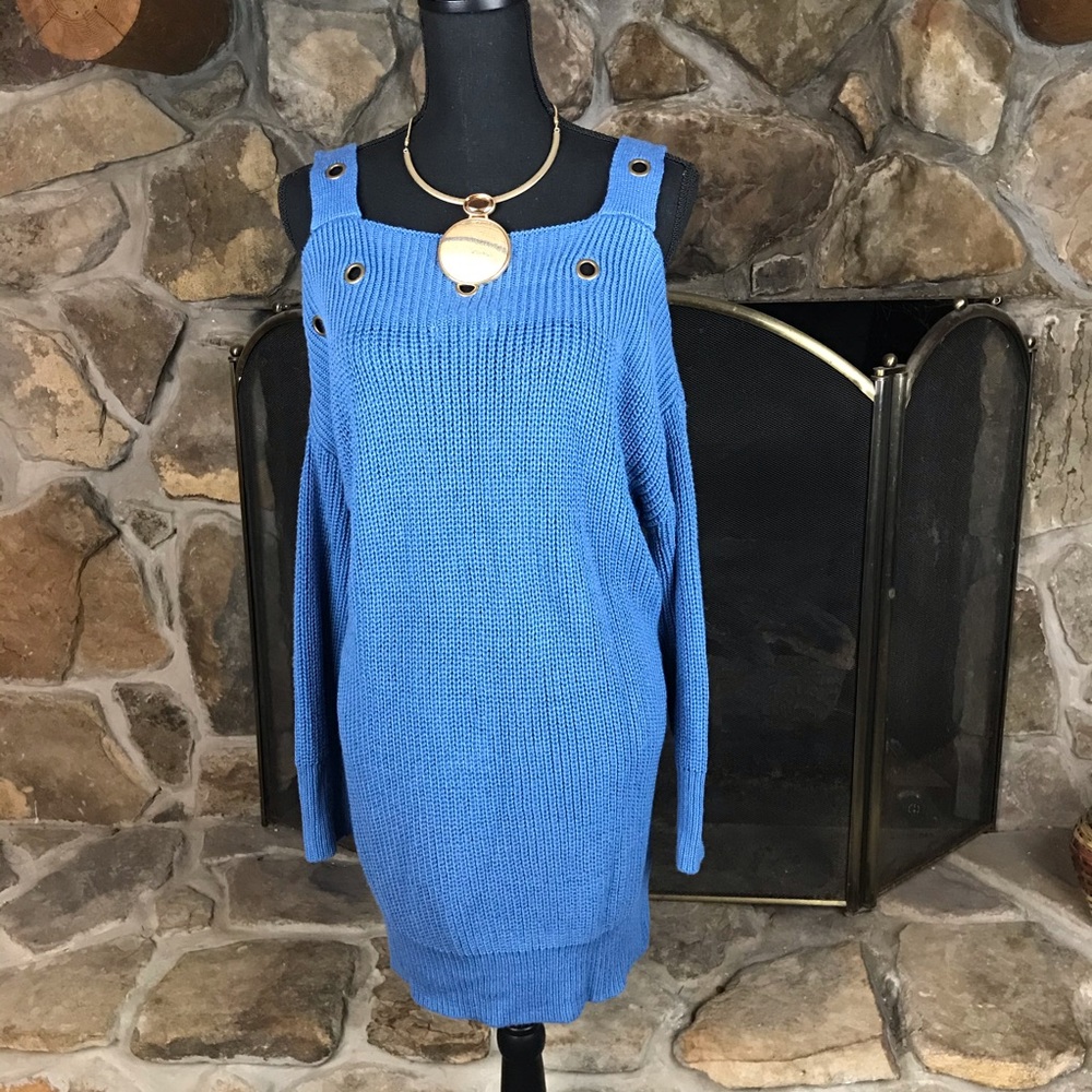 Zenana Outfitters | Sweater Dress | Blue | S - Picture 1 of 8